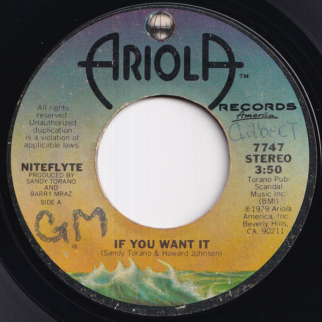 Niteflyte - If You Want It / I Wonder (If I'm Falling In Love Again) (7 inch Record / Used)