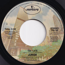 画像をギャラリービューアに読み込む, Junior - Too Late / (Instrumental) (7 inch Record / Used)
