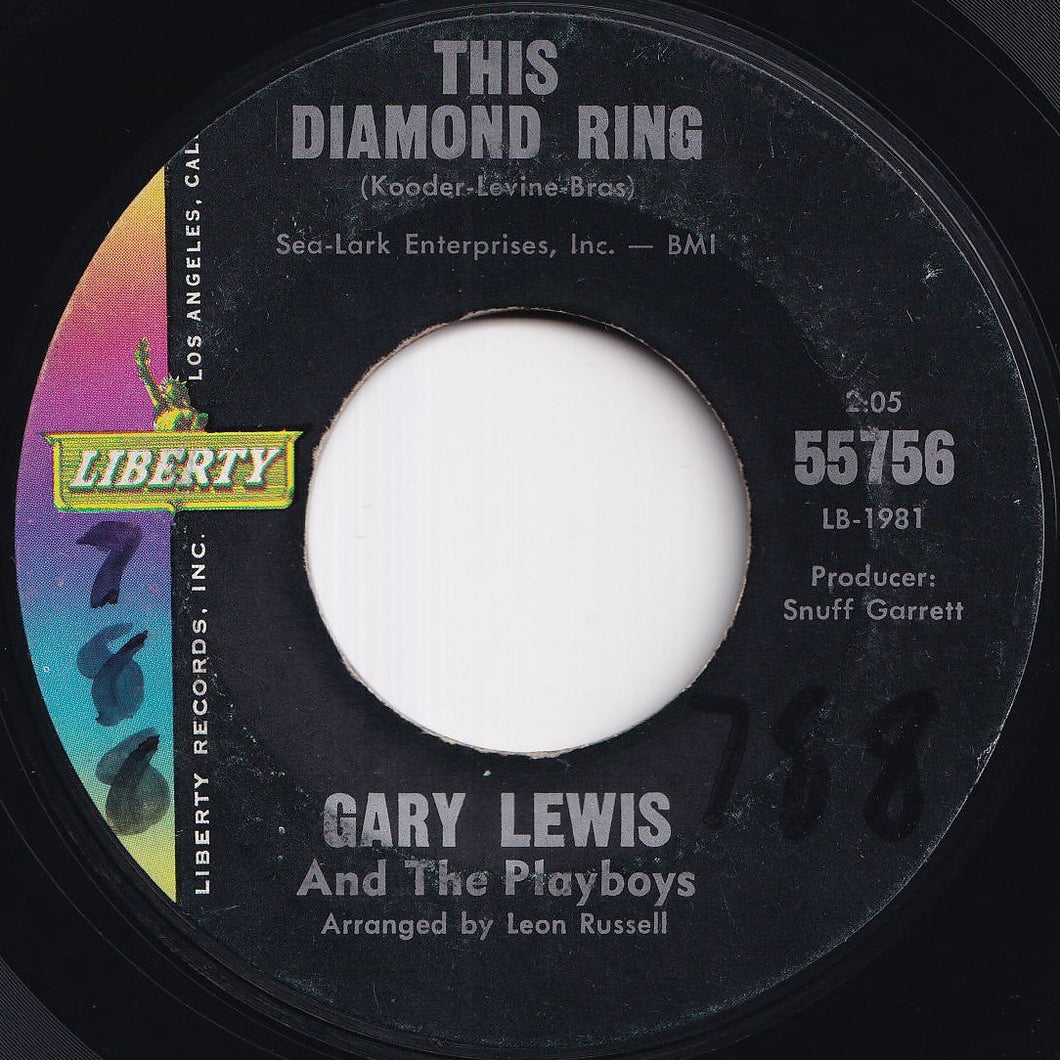 Gary Lewis And The Playboys - This Diamond Ring / Hard To Find (7 inch Record / Used)