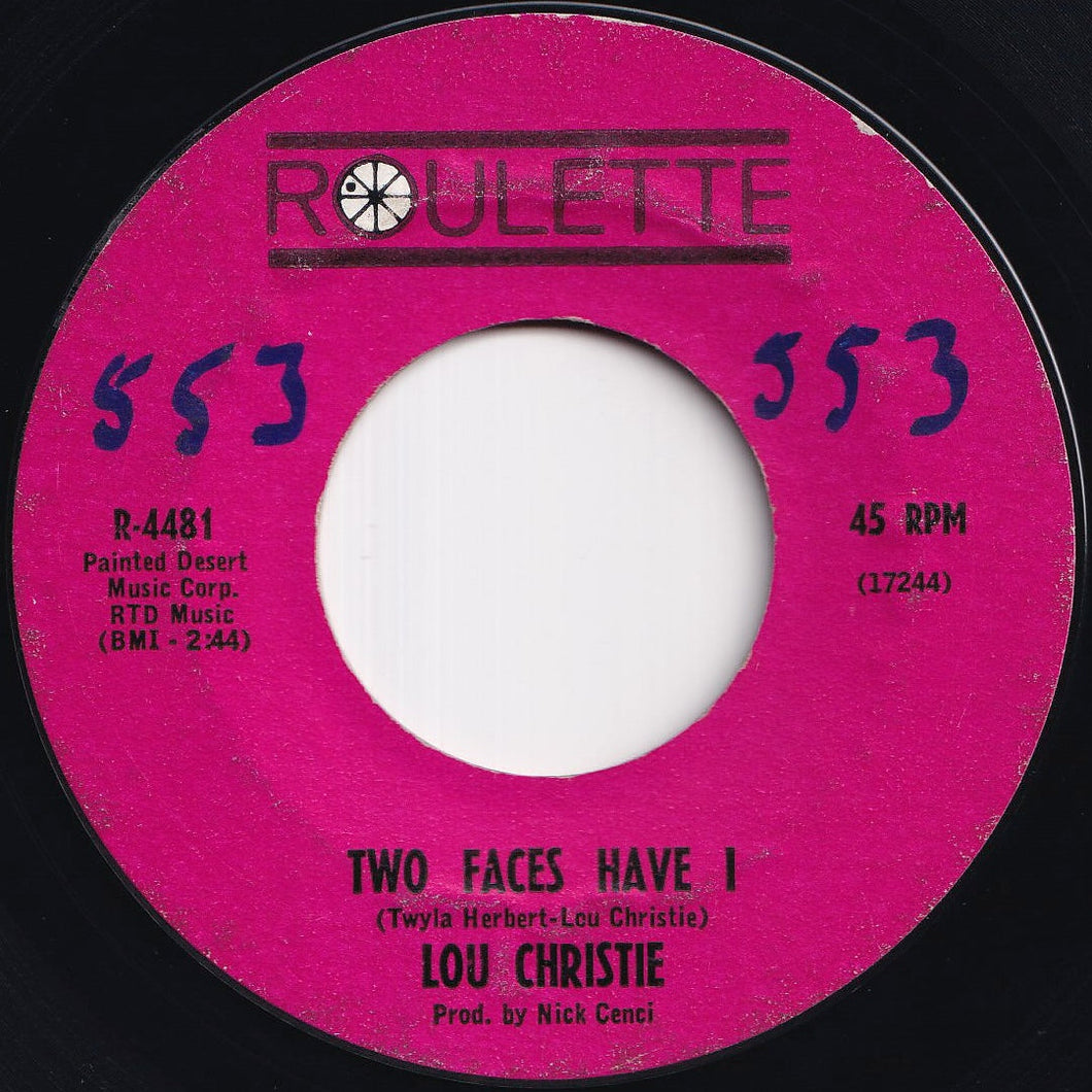 Lou Christie - Two Faces Have I / All That Glitters Isn't Gold (7 inch Record / Used)