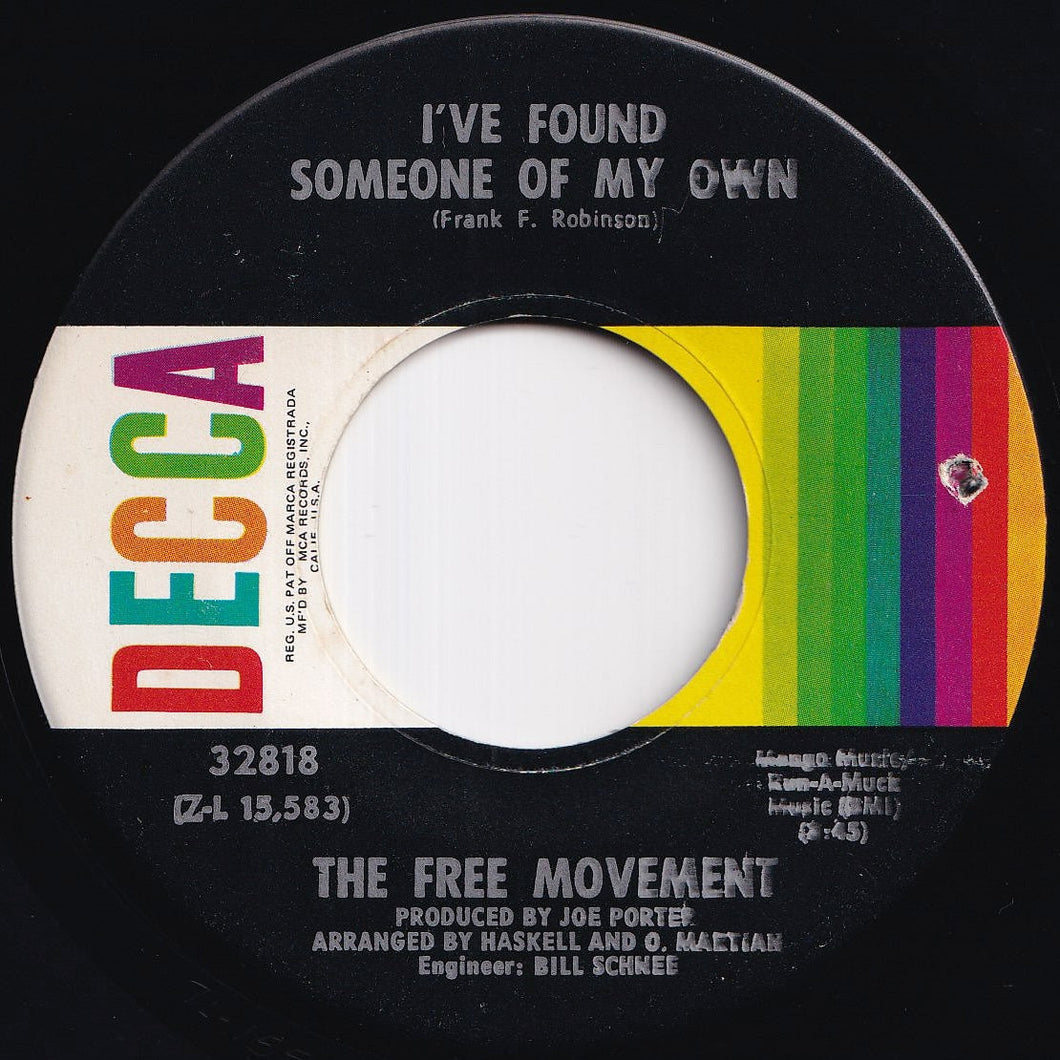 Free Movement - I've Found Someone Of My Own / I Can't Convince My Heart (7 inch Record / Used)