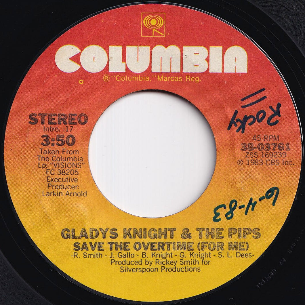 Gladys Knight And The Pips - Save The Overtime (For Me) / Ain't No Greater Love (7 inch Record / Used)