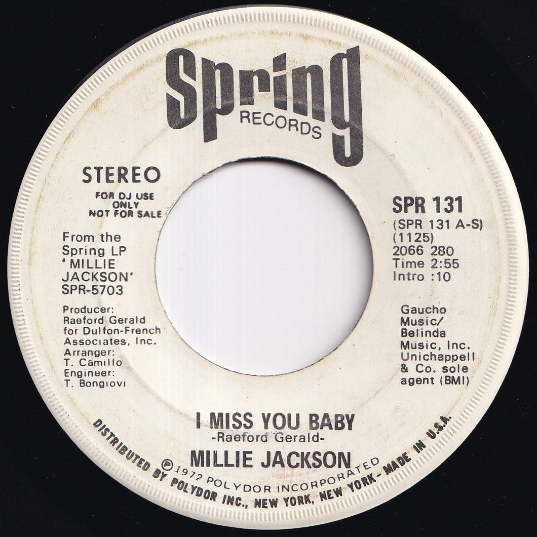 Millie Jackson - I Miss You Baby (Stereo) / (Mono) (7 inch Record / Used)