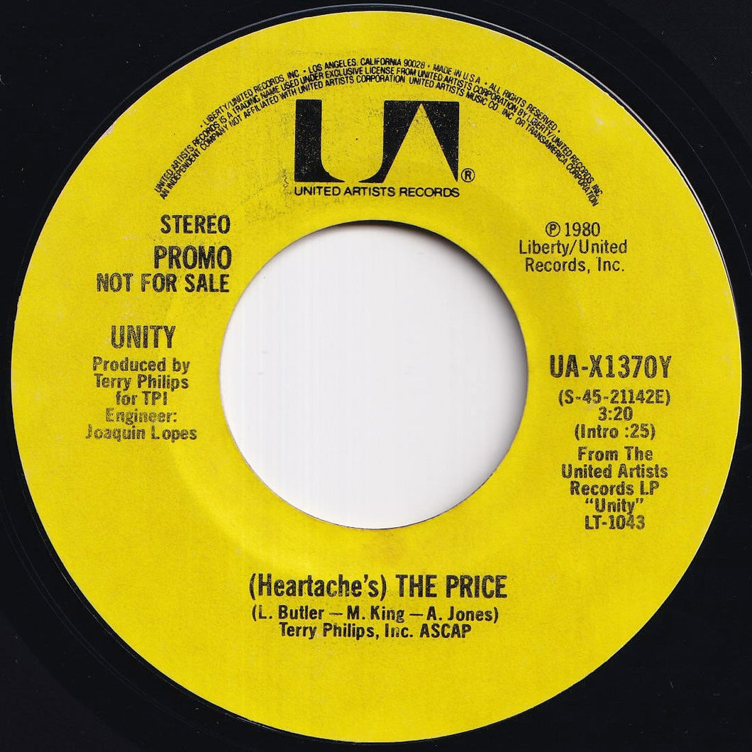 Unity - (Heartache's) The Price / (Heartache's) The Price (7 inch Record / Used)