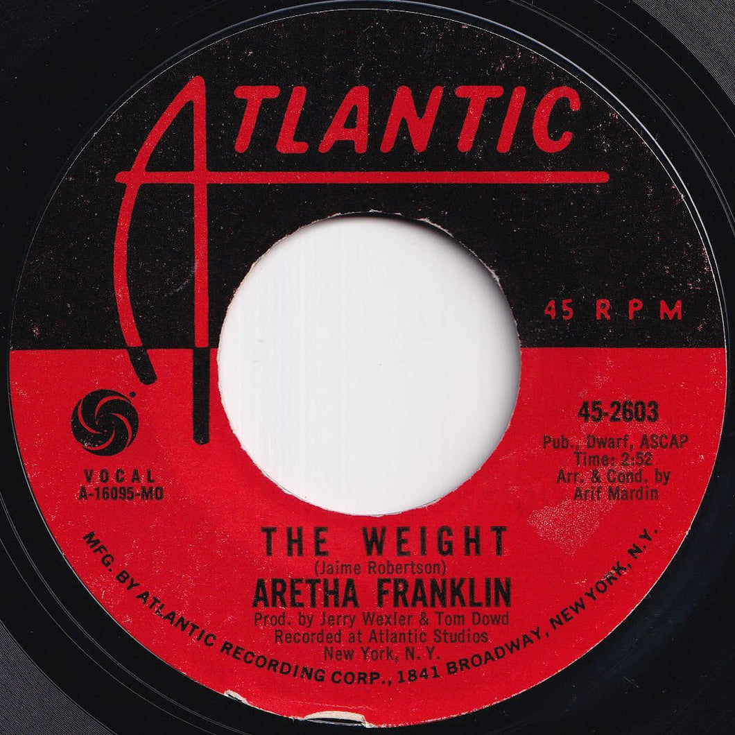Aretha Franklin - The Weight / Tracks Of My Tears (7 inch Record / Used)
