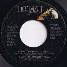 Load image into Gallery viewer, Evelyn Champagne King - I Don&#39;t Know If It&#39;s Right / We&#39;re Going To A Party (7 inch Record / Used)
