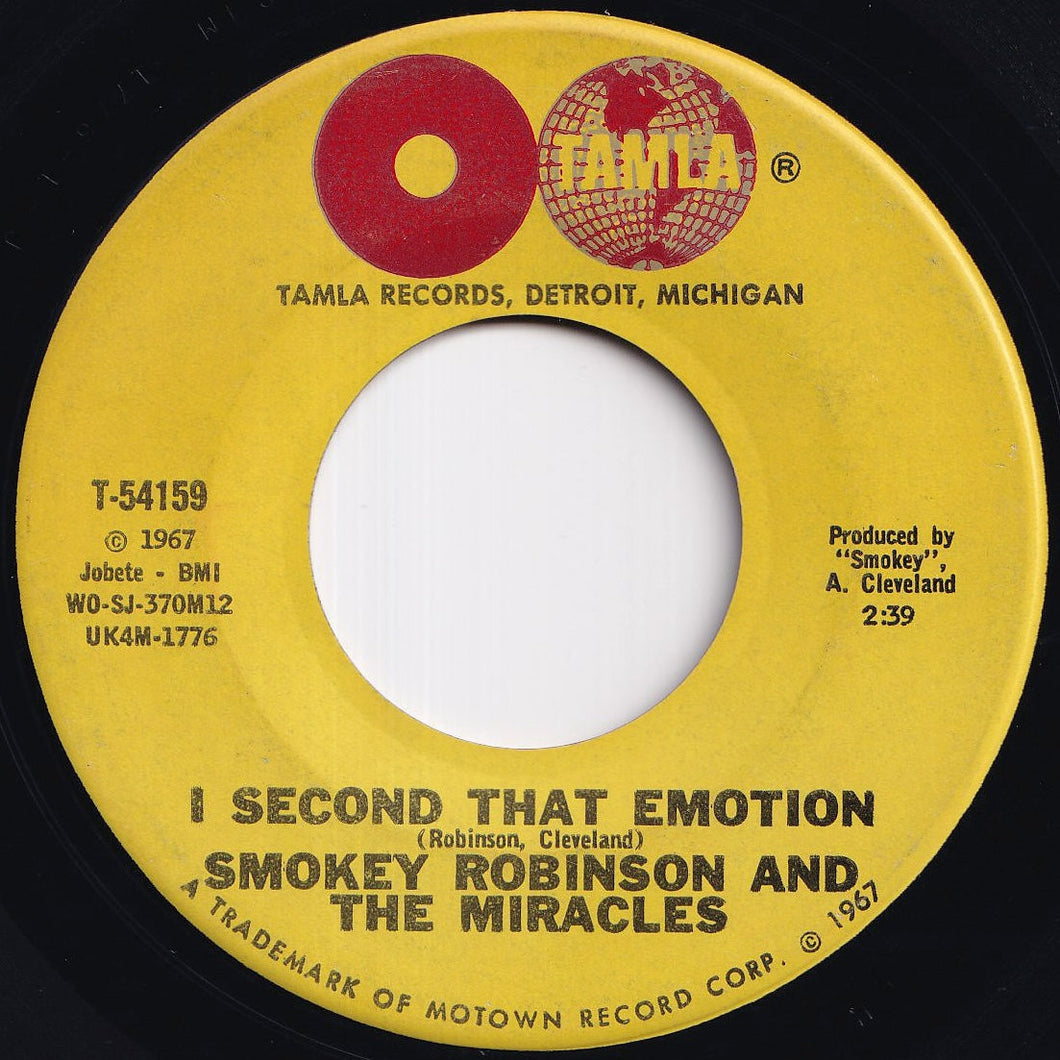 Smokey Robinson And The Miracles - I Second That Emotion / You Must Be Love (7 inch Record / Used)
