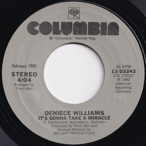 Deniece Williams - Silly / It's Gonna Take A Miracle (7 inch Record / Used)