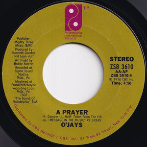 O'Jays - Darlin' Darlin' Baby (Sweet, Tender, Love) / A Prayer (7 inch Record / Used)