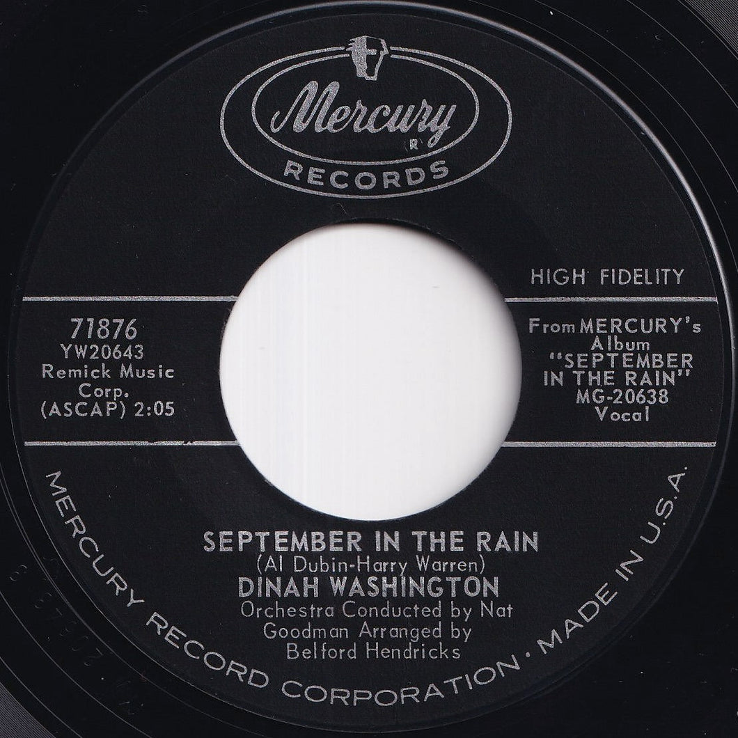 Dinah Washington - September In The Rain / Wake The Town And Tell The People (7 inch Record / Used)