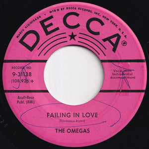 Omegas - Failing In Love / No One Will Ever Know (7 inch Record / Used)