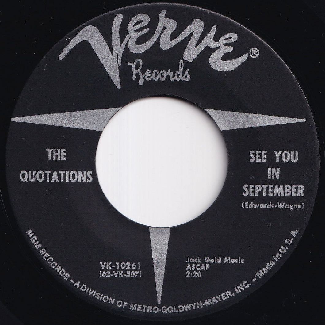 Quotations - See You In September / Summertime Goodbyes (7 inch Record / Used)