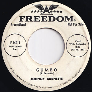 Johnny Burnette - Me And The Bear / Gumbo (7 inch Record / Used)