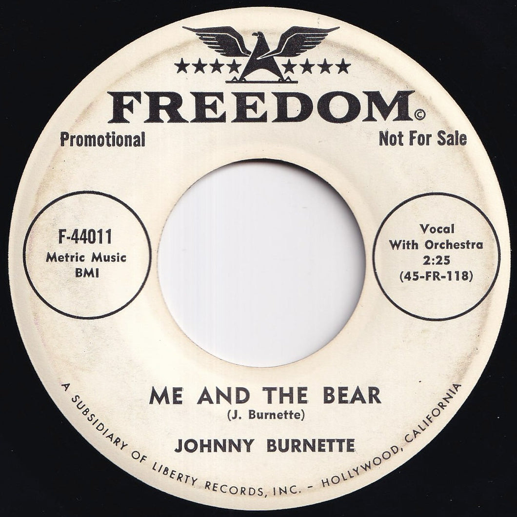 Johnny Burnette - Me And The Bear / Gumbo (7 inch Record / Used)