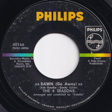 画像をギャラリービューアに読み込む, Four Seasons - Dawn (Go Away) / No Surfin&#39; Today (7 inch Record / Used)

