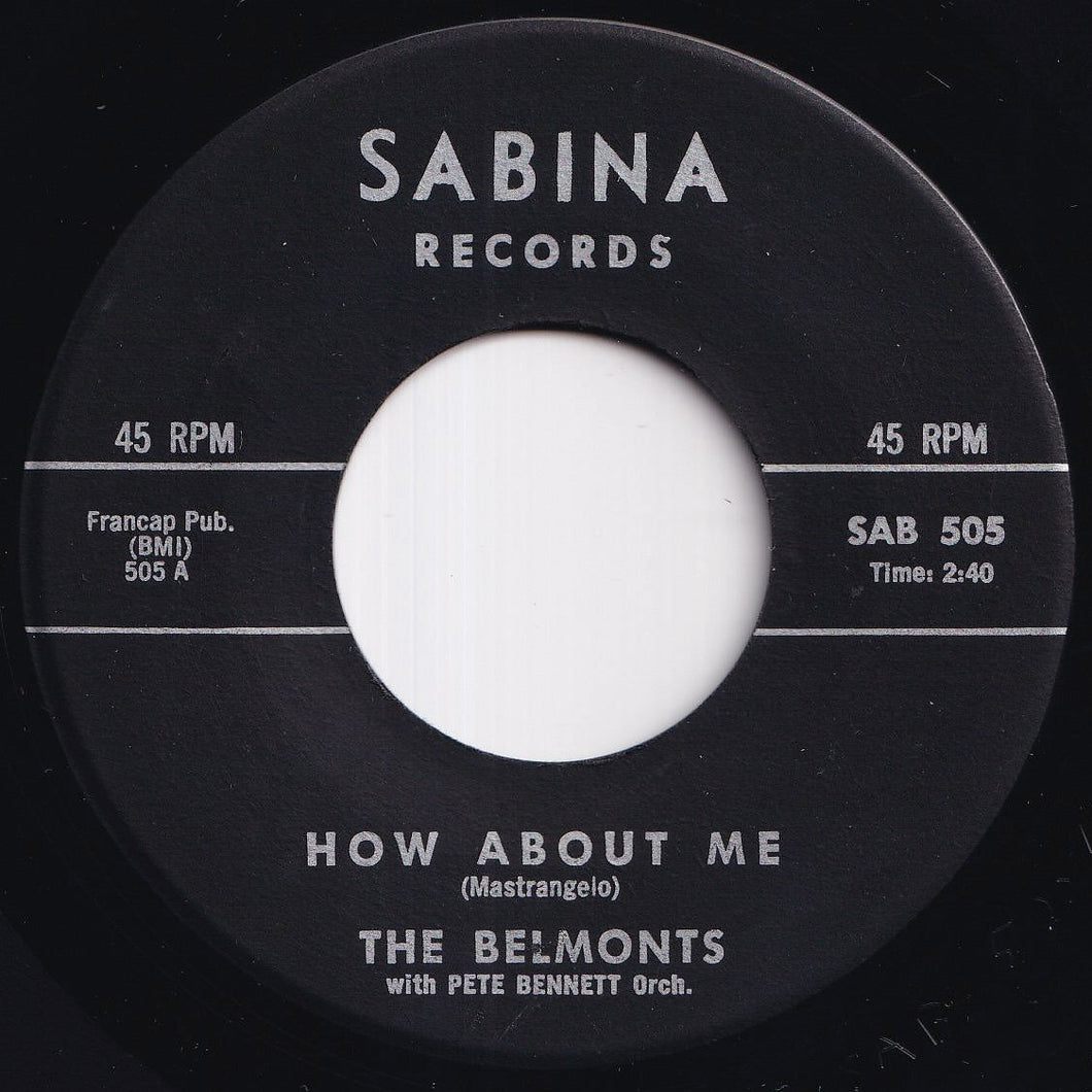 Belmonts - How About Me / Come On Little Angel (7 inch Record / Used)