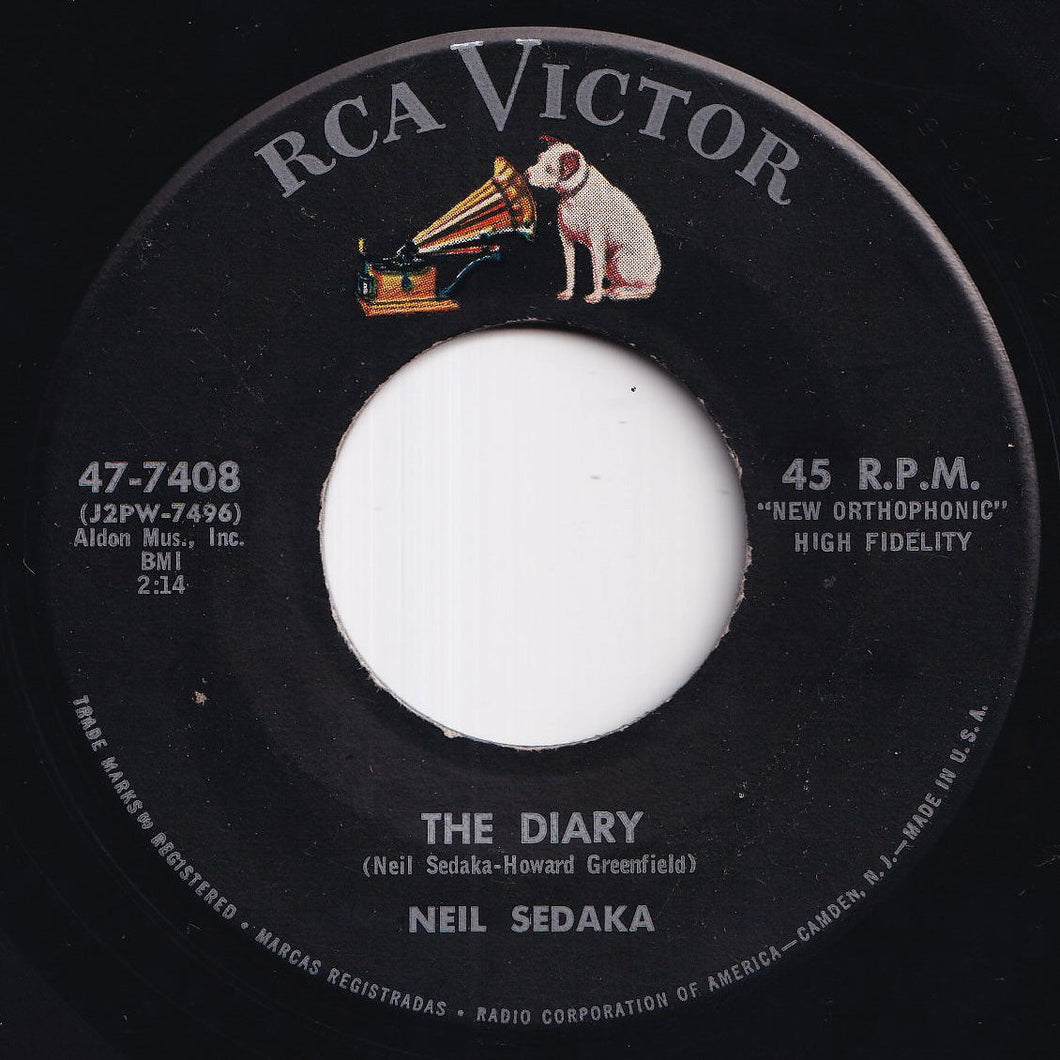 Neil Sedaka - The Diary / No Vacancy (I'm Walkin' 'Round) (7 inch Record / Used)