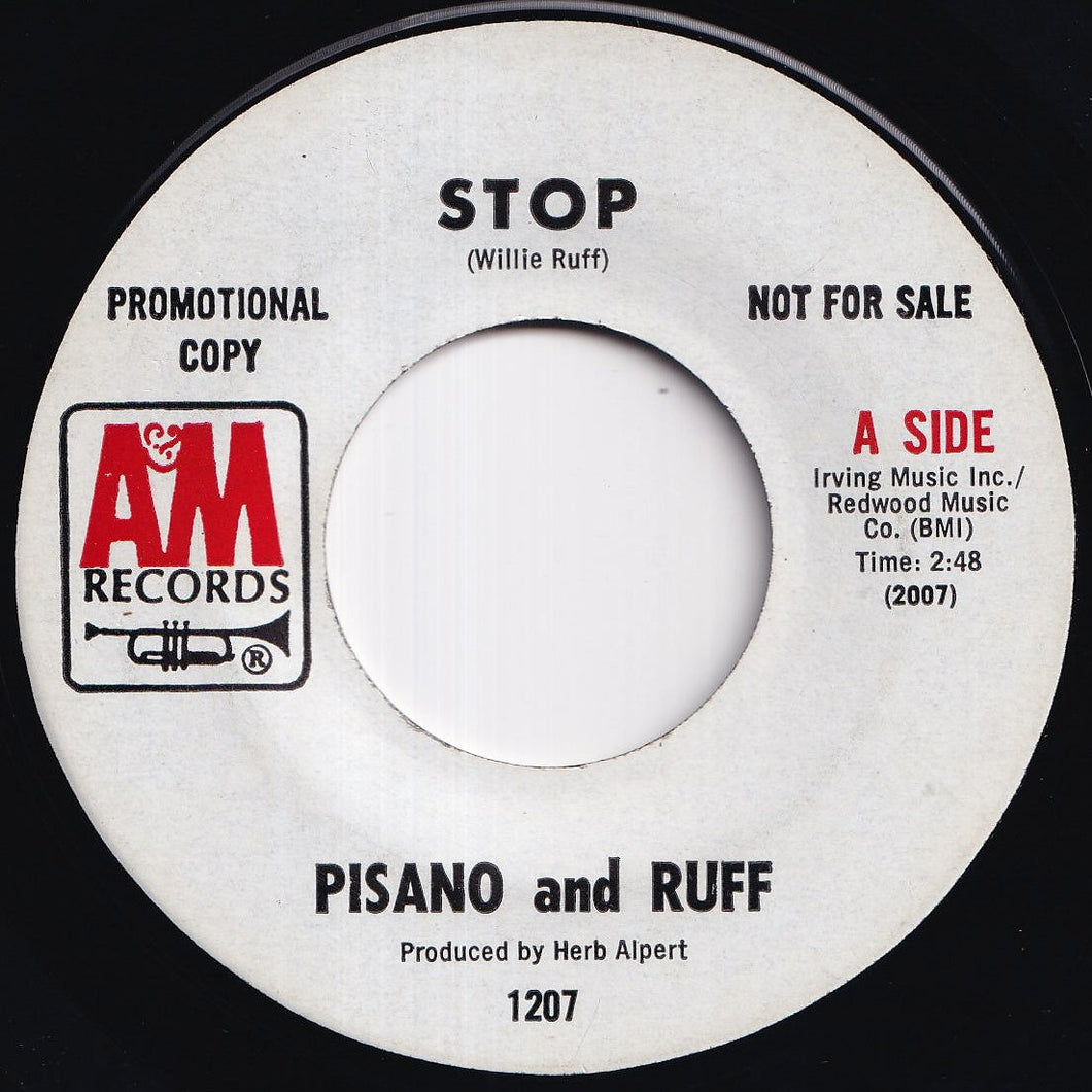 Pisano And Ruff - Stop / Soon (7 inch Record / Used)