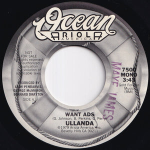Ullanda - Want Ads (Stereo) / (Mono) (7 inch Record / Used)