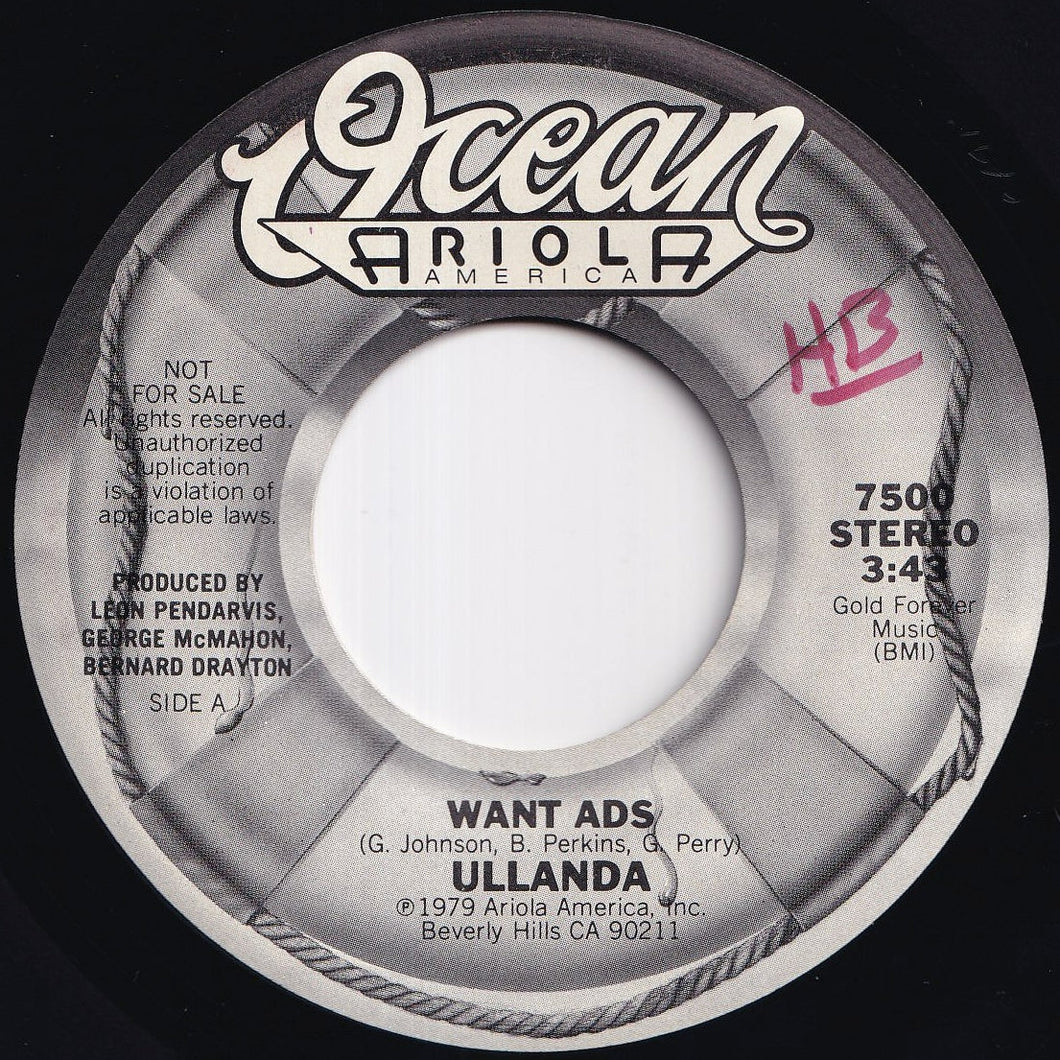 Ullanda - Want Ads (Stereo) / (Mono) (7 inch Record / Used)