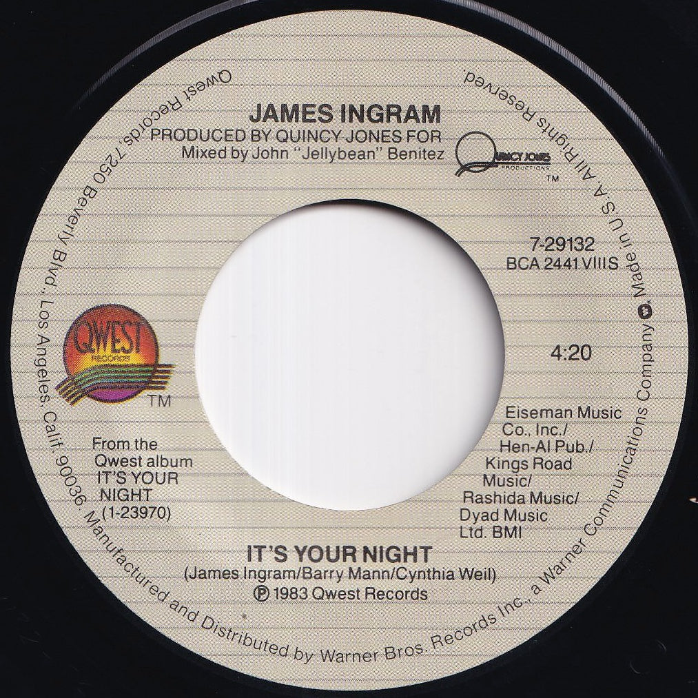 James Ingram - It's Your Night / Whatever We Imagine (7 inch Record / Used)