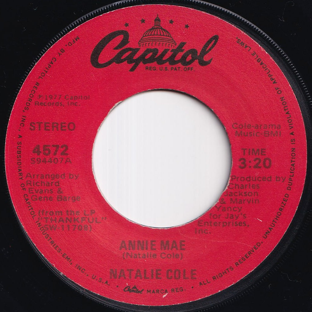 Natalie Cole - Annie Mae / Just Can't Stay Away (7 inch Record / Used)