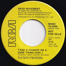 画像をギャラリービューアに読み込む, Swiss Movement - Take A Chance On A Sure Thing / (Instr.) (7 inch Record / Used)

