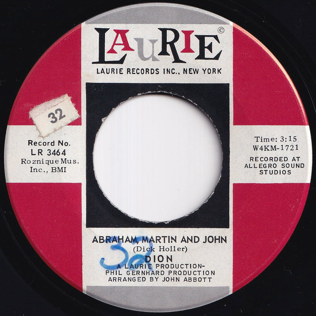 Dion - Abraham, Martin And John / Daddy Rollin' (7 inch Record / Used)