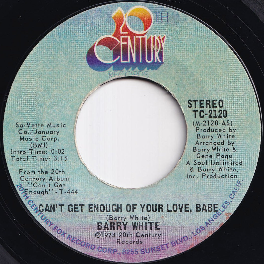 Barry White - Can't Get Enough Of Your Love, Babe / Just Not Enough (7 inch Record / Used)