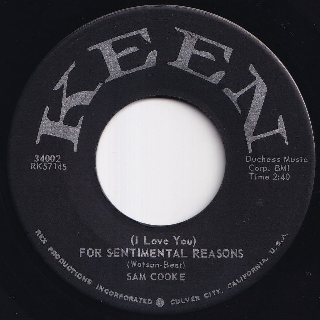 Sam Cooke - (I Love You) For Sentimental Reasons / Desire Me (7 inch Record / Used)