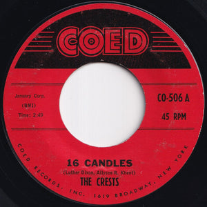 Crests - 16 Candles / Beside You (7 inch Record / Used)