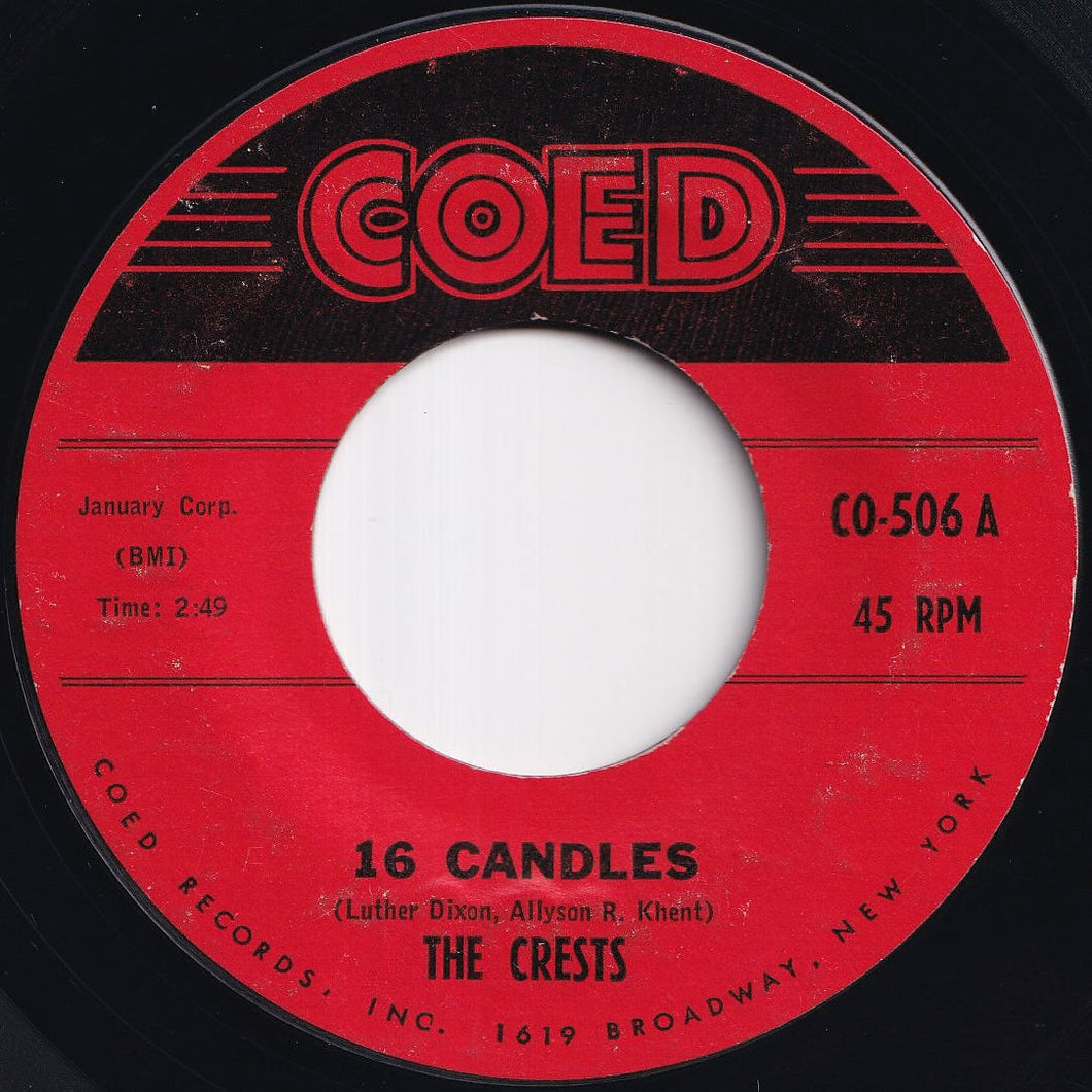 Crests - 16 Candles / Beside You (7 inch Record / Used)