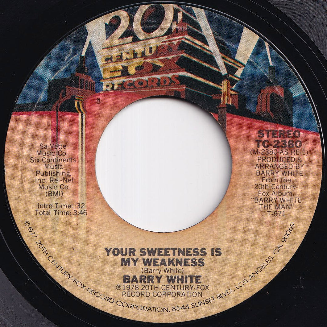 Barry White - Your Sweetness Is My Weakness / It's Only Love Doing Its Thing (7 inch Record / Used)