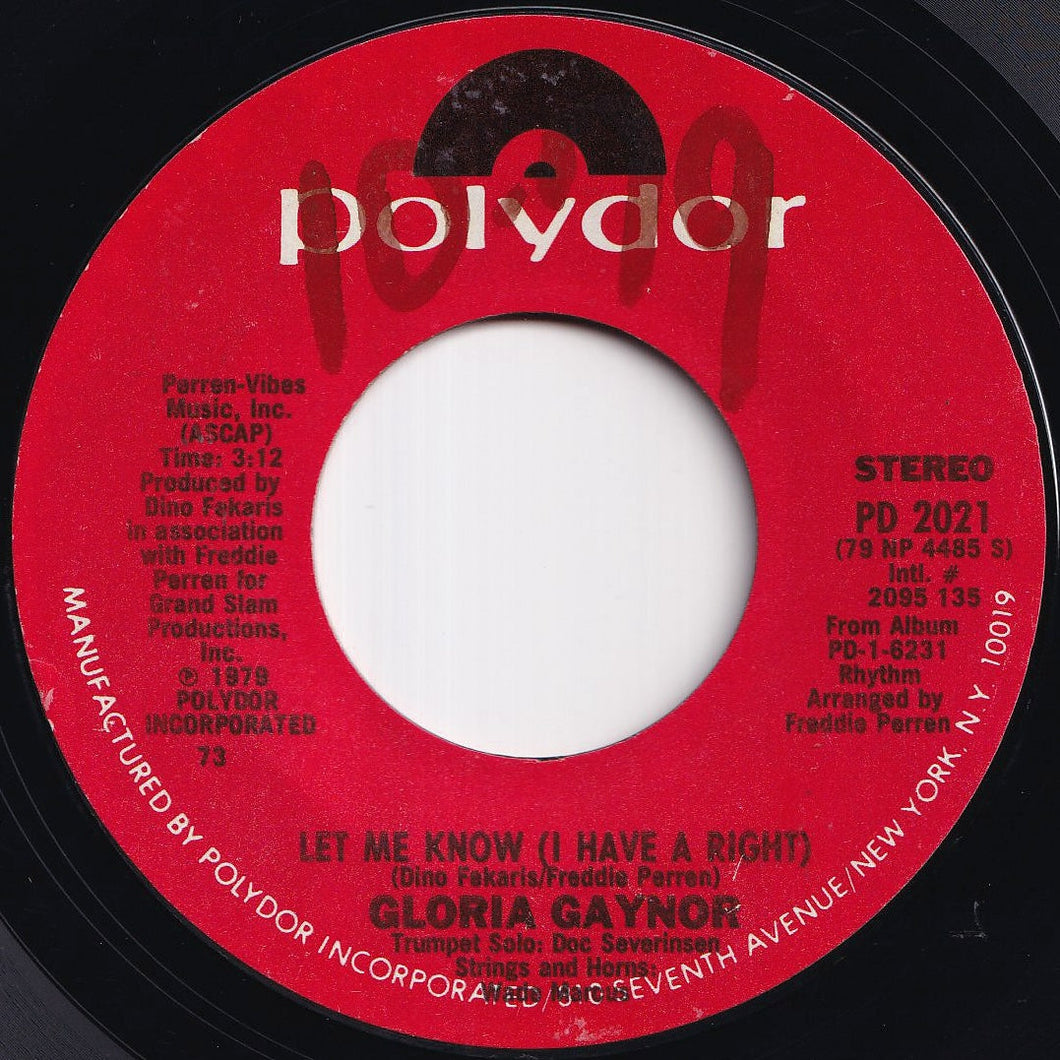 Gloria Gaynor - Let Me Know (I Have A Right) / One Number One (7 inch Record / Used)