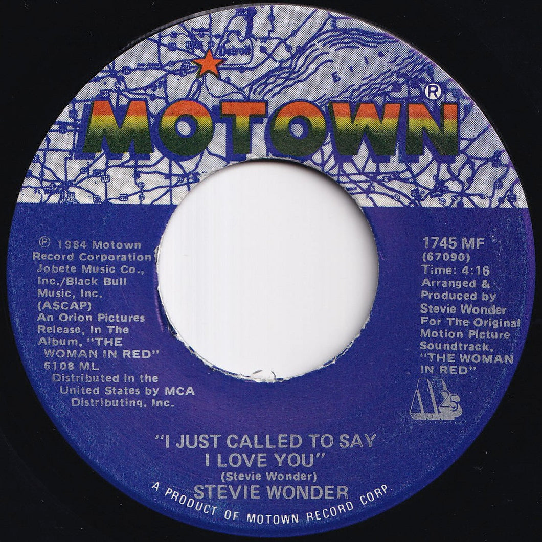 Stevie Wonder - I Just Called To Say I Love You / (Instrumental) (7 inch Record / Used)