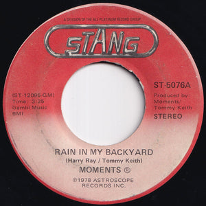 Moments - Rain In My Backyard / Disco Man (7 inch Record / Used)