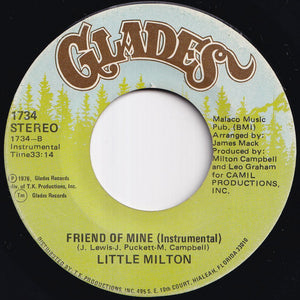 Little Milton - Friend Of Mine / (Instrumental) (7 inch Record / Used)