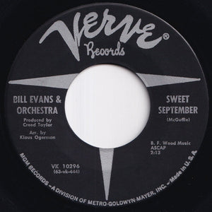 Bill Evans & Orchestra - Theme From The V.I.P.'s / Sweet September (7 inch Record / Used)