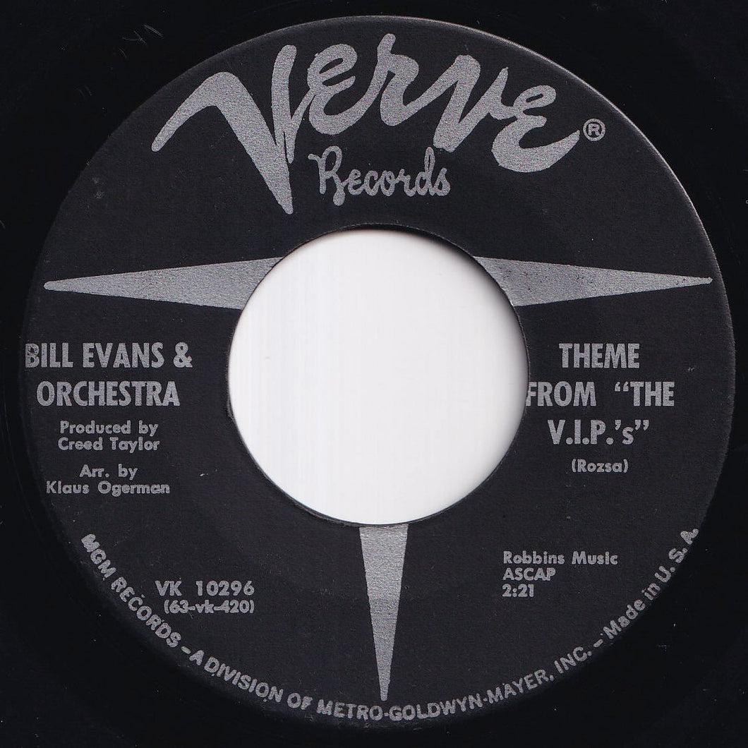 Bill Evans & Orchestra - Theme From The V.I.P.'s / Sweet September (7 inch Record / Used)