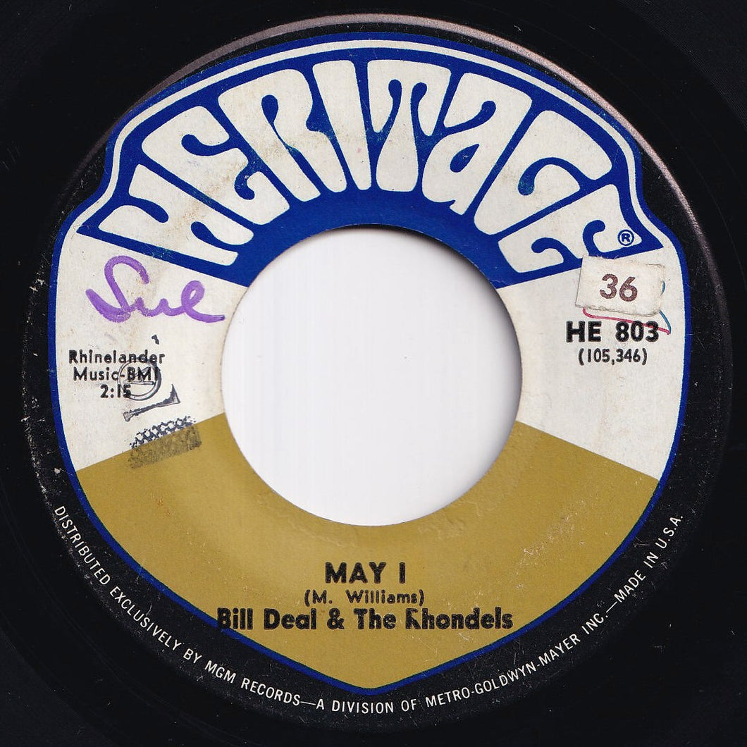 Bill Deal & The Rhondels - May I / Day By Day My Love Grows Stronger (7 inch Record / Used)
