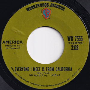 America - A Horse With No Name / Everyone I Meet Is From California (7 inch Record / Used)