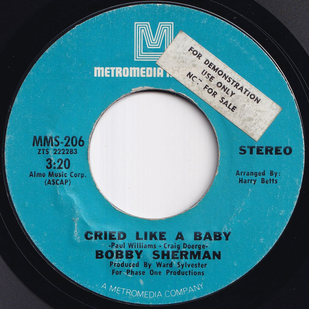 Bobby Sherman - Cried Like A Baby / Is Anybody There (7 inch Record / Used)