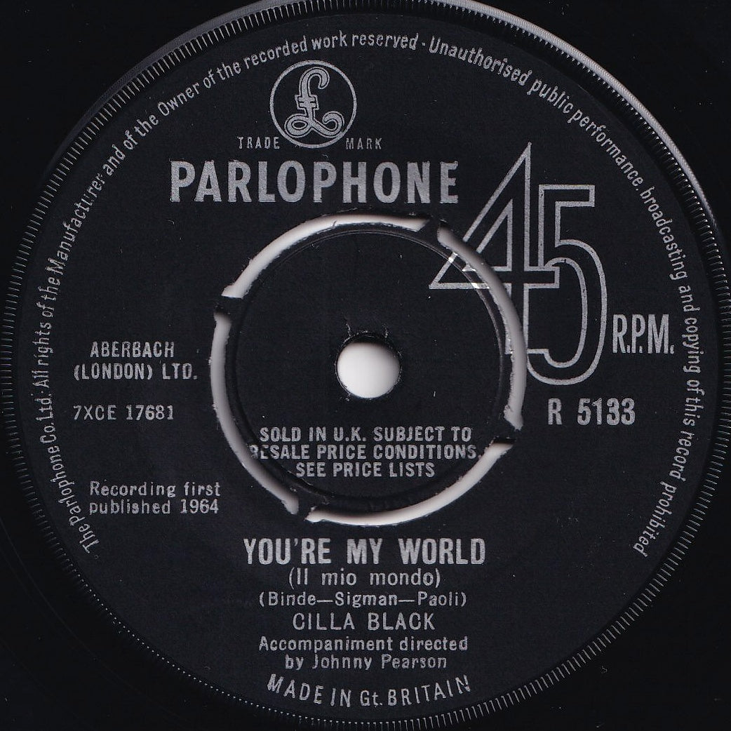 Cilla Black - You're My World / Suffer Now I Must (7 inch Record / Used)