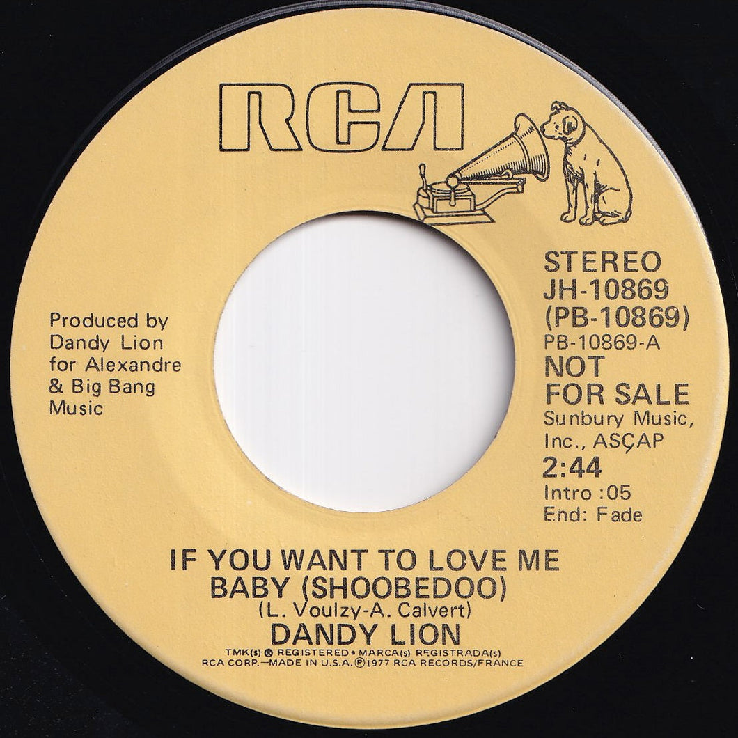 Dandy Lion - If You Want To Love Me Babe (Shoobedoo) (Stereo) / (Mono) (7 inch Record / Used)