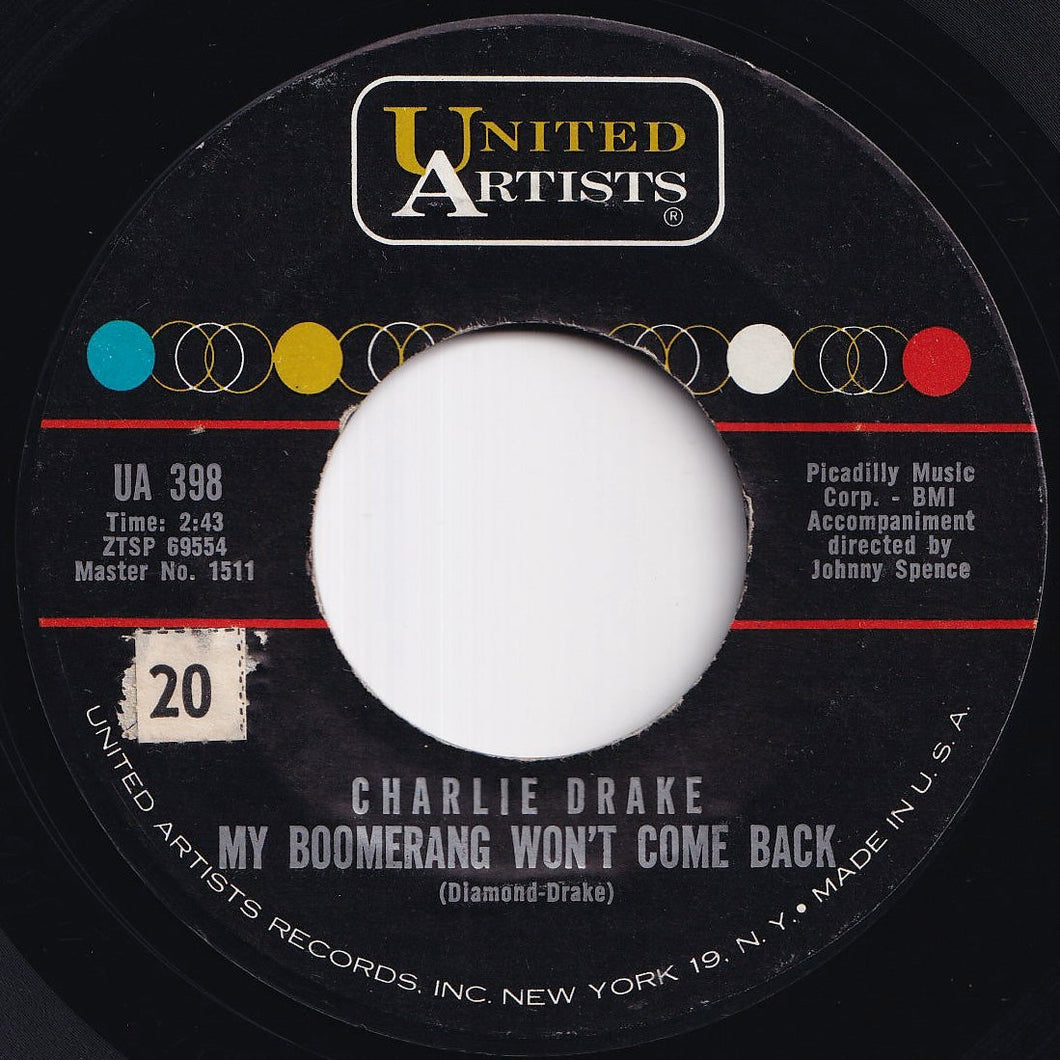 Charlie Drake - My Boomerang Won't Come Back / She's My Girl (7 inch Record / Used)