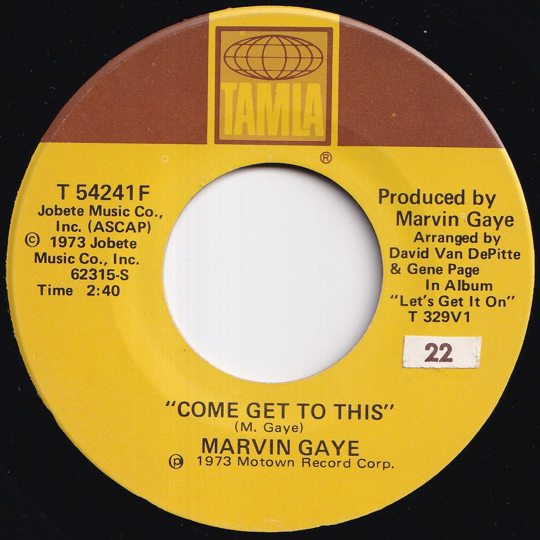 【EP 7inch】MARVIN GAYE / come get to this Marvin Gaye – Come Get To This – Vinyl (7
