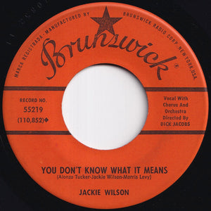 Jackie Wilson - Years From Now / You Don't Know What It Means (7 inch Record / Used)