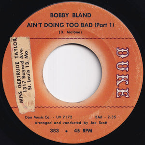 Bobby Bland - Ain't Doing Too Bad (Part 1) / (Part 2) (7 inch Record / Used)
