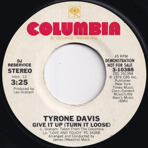 Tyrone Davis - Give It Up (Turn It Loose) (Stereo) / (Mono) (7 inch Record / Used)