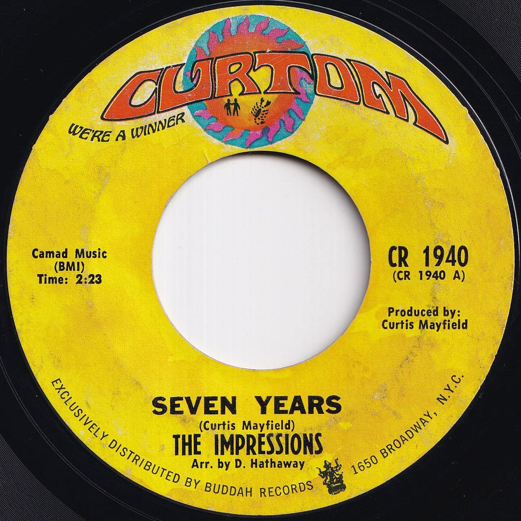 Impressions - Seven Years / The Girl I Find (7 inch Record / Used)
